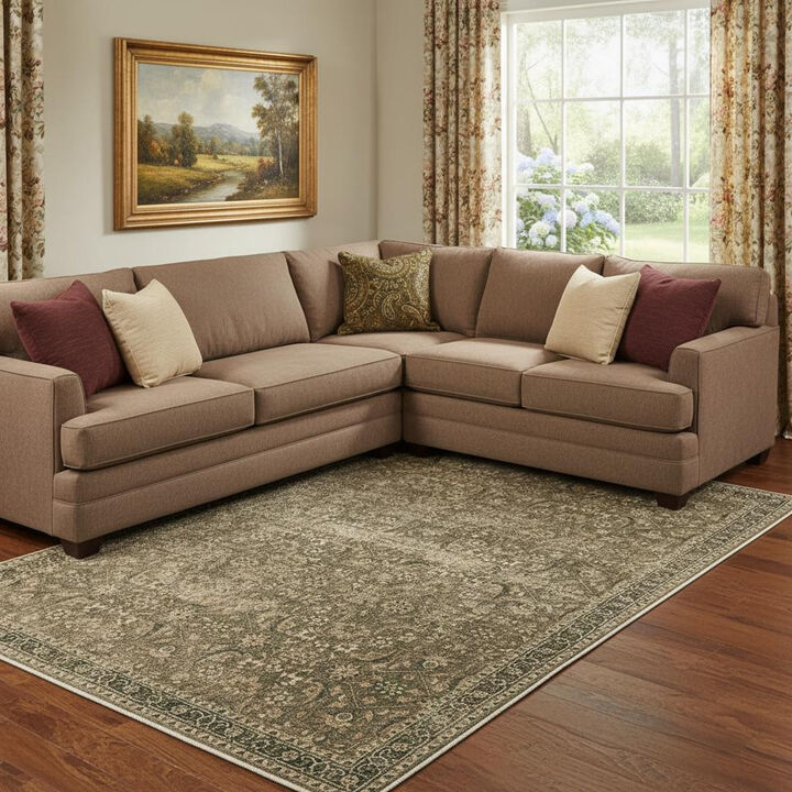 HomeRoots Floral Medallion Washable Area Rug