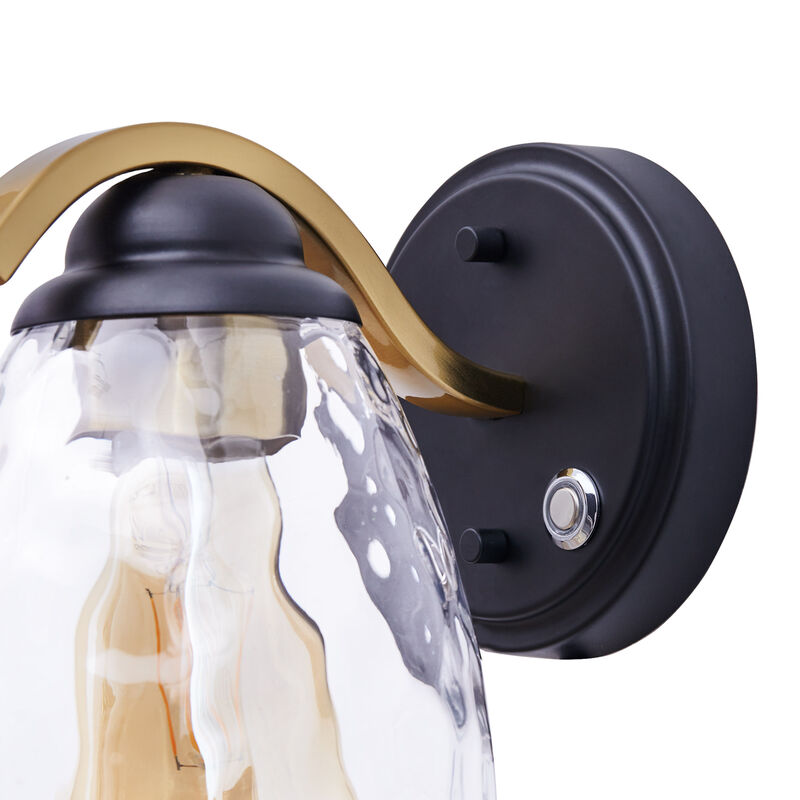 Heidi Dimmable 1-Light Armed Wall Sconce with 3-Stage Touch Dimmer Black/Brass image number 4