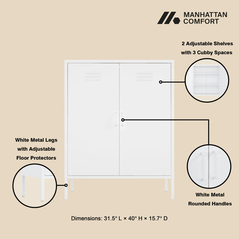 Naomi White Accent Cabinet