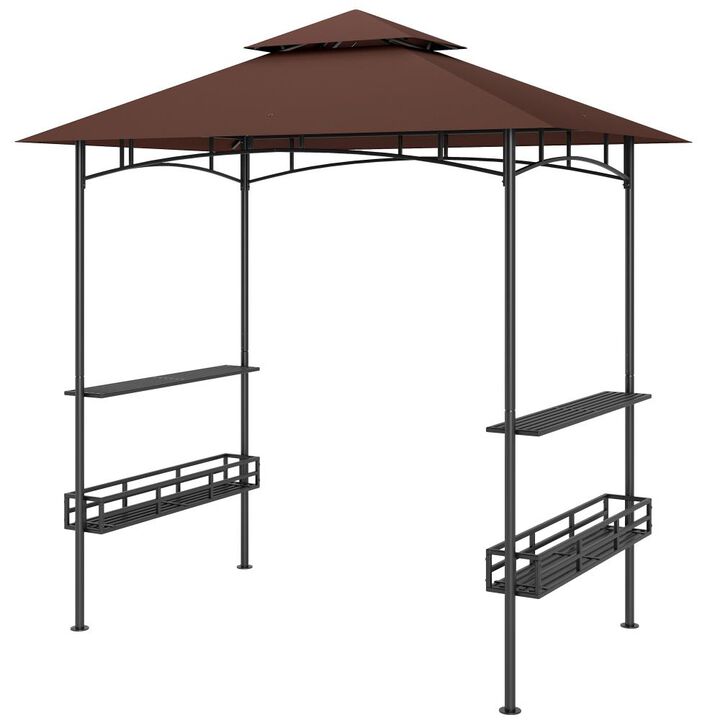 Hivvago 8x5 Barbecue Gazebo Shelter with Double Roof