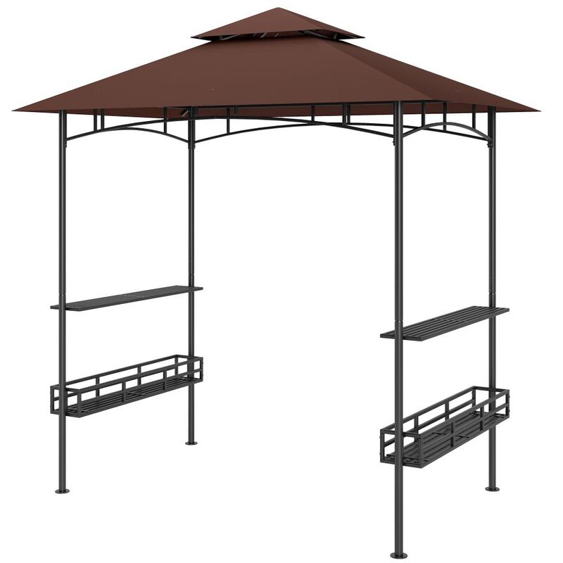 Hivvago 8x5 Barbecue Gazebo Shelter with Double Roof image number 0