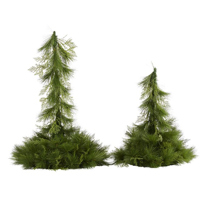 HomPlanti 24 Inches and 36 Inches Table Top/Hanging Artificial Christmas Decor (Set of 2)