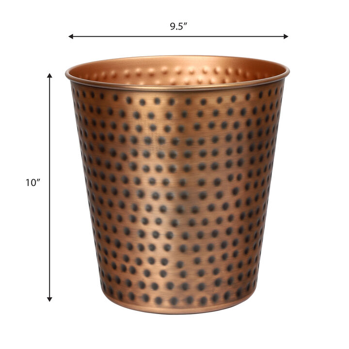 Axel Modern Minimalist Hammered Steel 2-Gallon Wastebasket