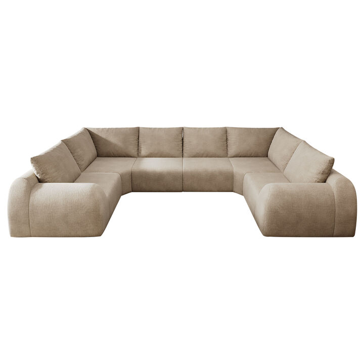 Sidgaf 135.5" 6 Seats U Shaped Modular Cloud Sofa