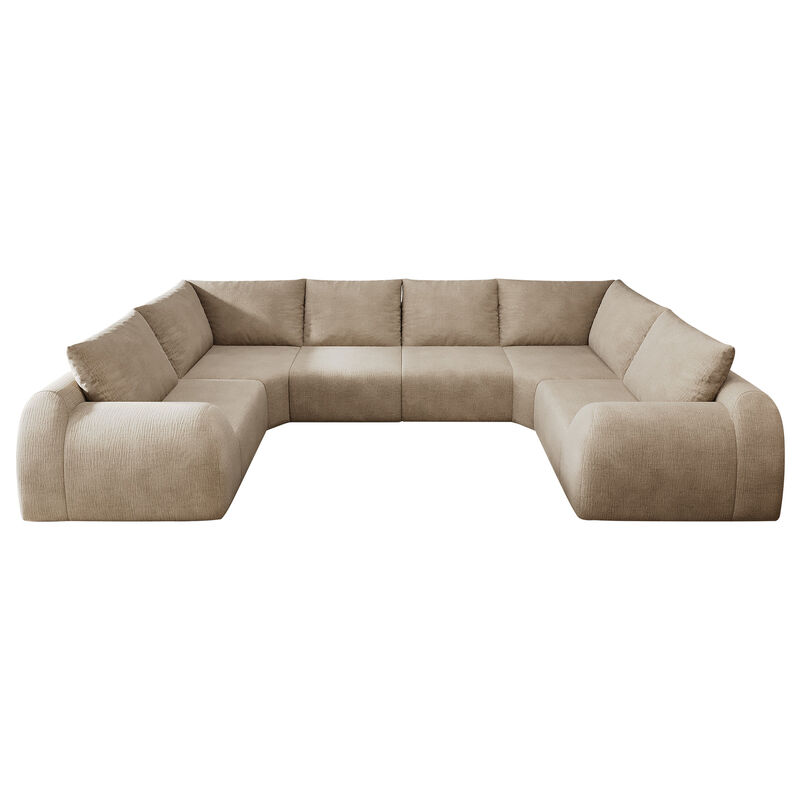 Sidgaf 135.5" 6 Seats U Shaped Modular Cloud Sofa image number 0