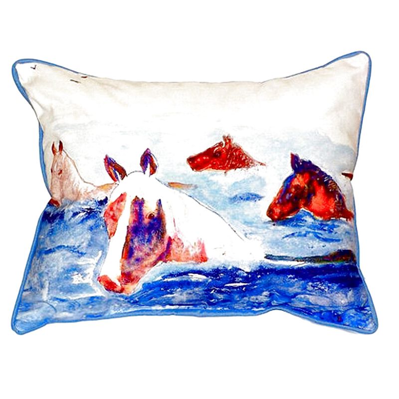 Betsy Drake Chincoteague Ponies Indoor/Outdoor Pillow 11x14 image number 0
