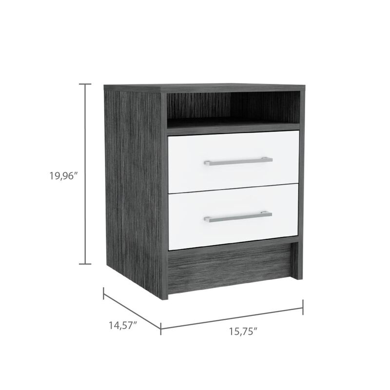Streamdale Eter Nightstand, Superior Top, Two Drawers