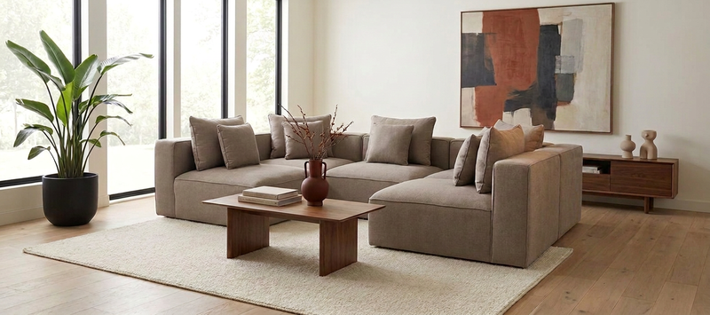 Gallery Natural 5 Piece Sectional image number 1