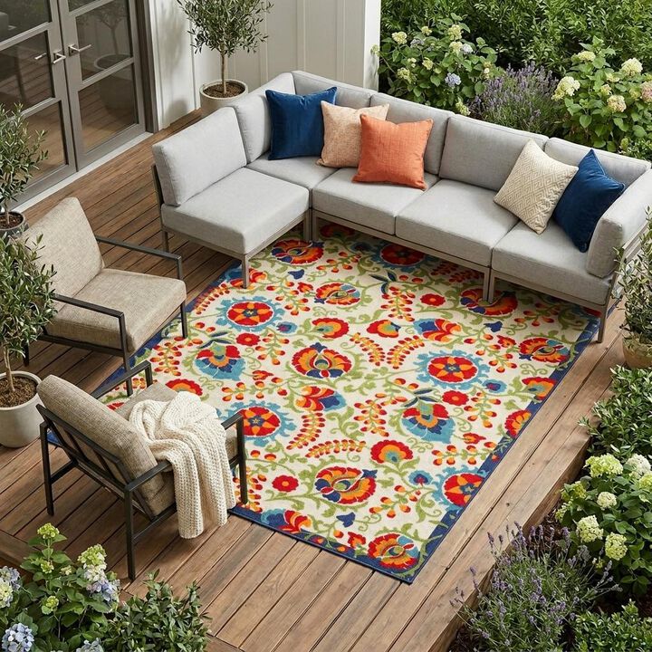 HomeRoots Indoor Outdoor Area Rug