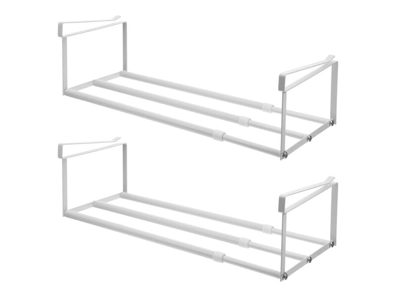 Shoe Storage Cabinet Closet White 2 Piece Expandable Rack Organizer image number 0