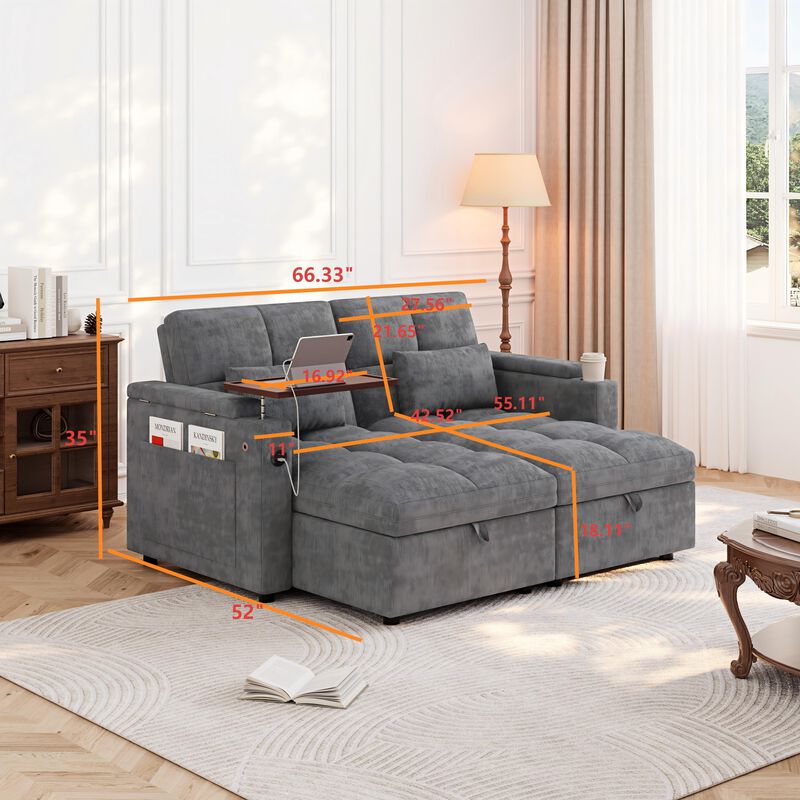 Liswef Modular Sleeper Sofa image number 9