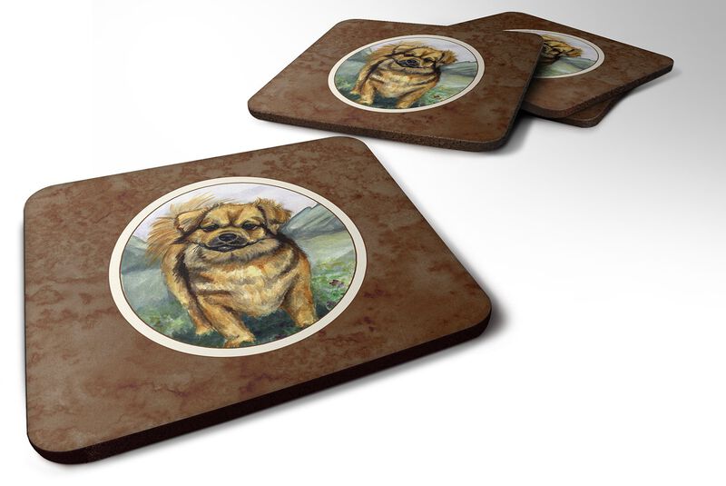 Caroline's Treasures 7075FC Tibetan Spaniel Foam Coasters (Set of 4), 3.5, Multicolor image number 0