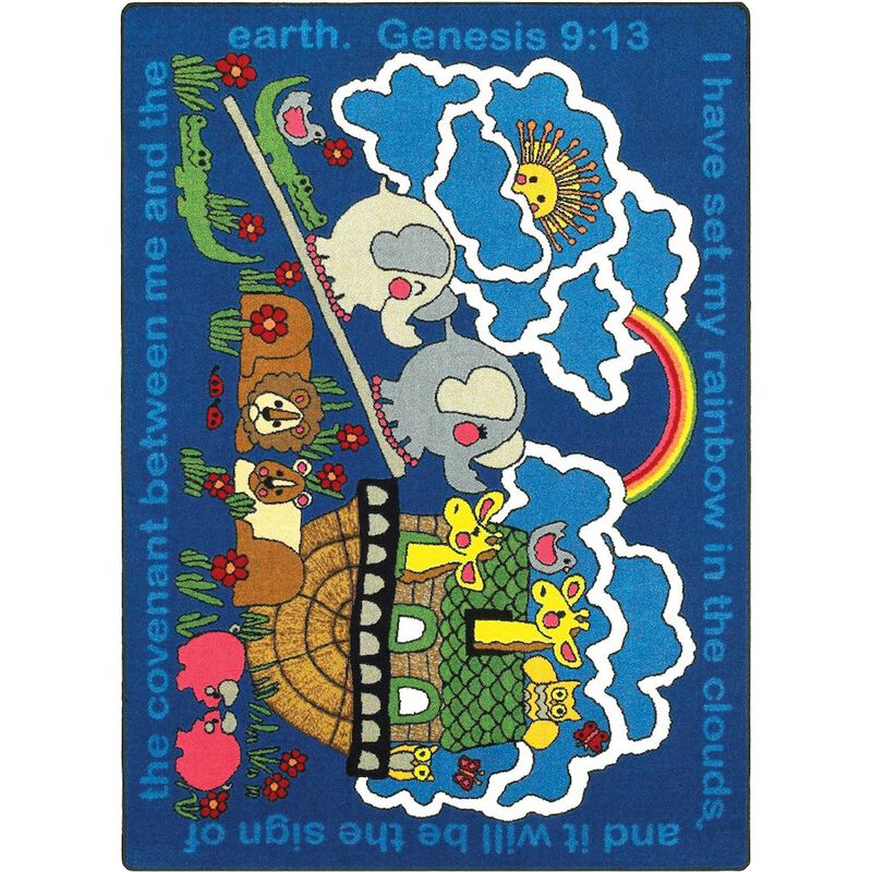 Joy Carpets Kid Essentials Rainbow's Promise 10'9 x 13'2 Area Rug in Color Multi