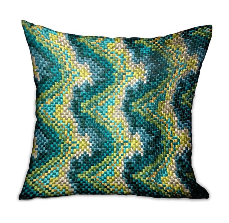 Plutus Brands Montage Haven Green Geometric Luxury Throw Pillow