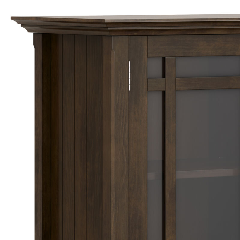 Bedford SOLID WOOD 62 inch Wide Transitional Wide Storage Cabinet in Dark Tobacco Brown