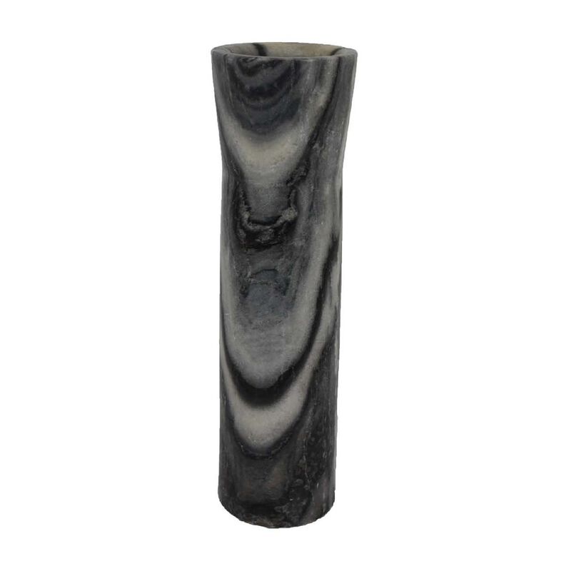 Danny Tall Accent Vase, Natural Stone Pattern Gray Marble 14 Inch