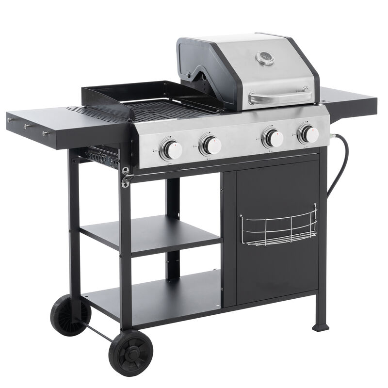 Stainless Steel 4-Burner 49,200 BTU Propane Gas Barbecue Grill image number 0