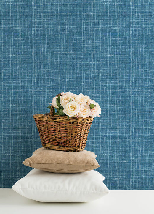 Emerson Blue Linen Wallpaper (Set of 2)