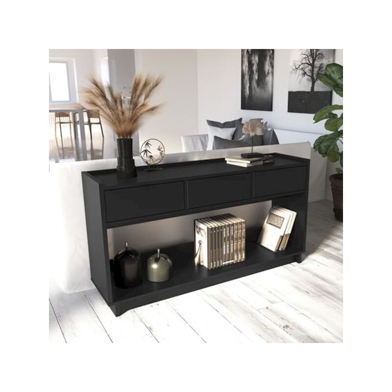 Prepac Simply Modern Entryway Console Table Engineered Wood with 3 Drawers