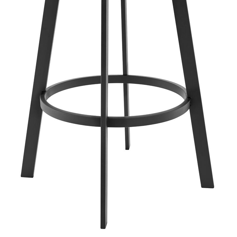 Capri  Swivel Modern Black Metal and Slate Gray Faux Leather Bar and Counter Stool