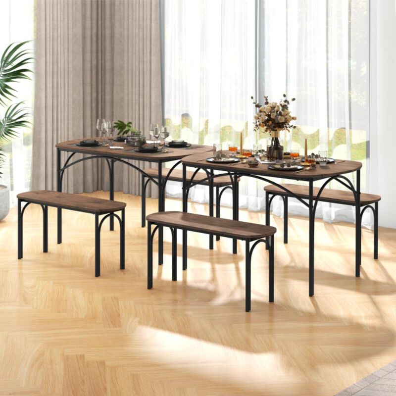 Hivvago 3-Piece Dining Table Set for 4 with Metal Frame