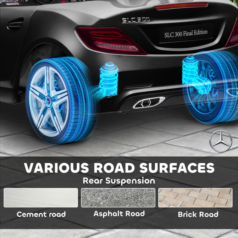 BreeBe Mercedes SLC 300 Licensed Kids Electric Car with Remote Control, 12V Battery Powered Kids Ride on Car with Music, Lights image number 6