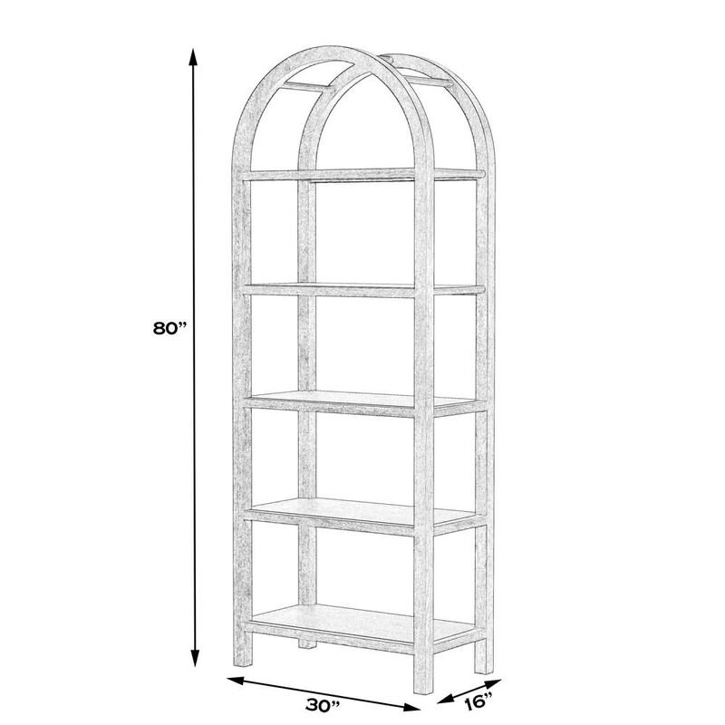 Butler Specialty Hanover Arched 5 Tier  Etagere Bookcase, Medium Brown image number 5