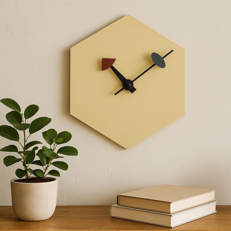 LeisureMod Manchester Modern Design Diamond Shaped Wall Clock - Silent Non-Ticking Quartz Clock for Living Room, Bedroom, or Office - Cream Decorative Wall Clock