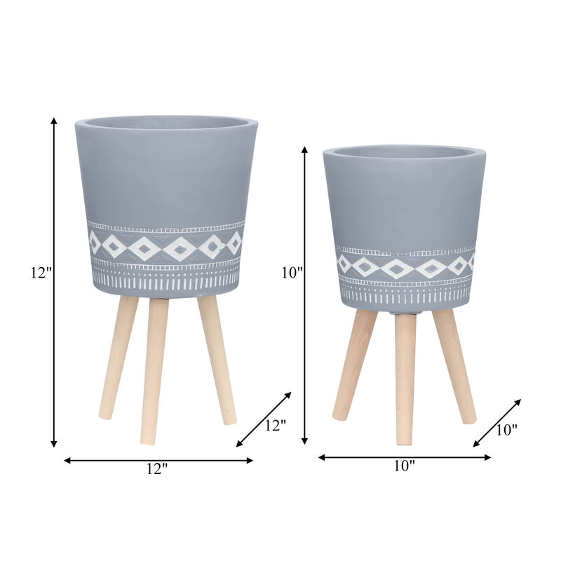 Diamond Planter with Wood Legs
