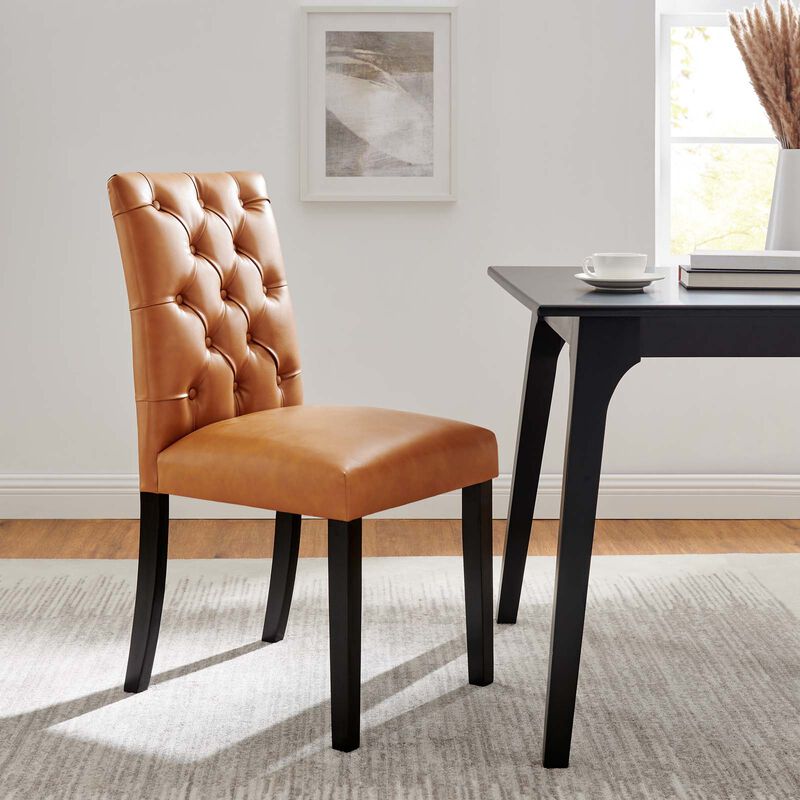 Duchess Button Tufted Vegan Leather Dining Chair image number 1