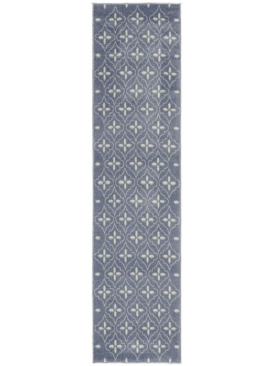 Nourison Essentials NRE04 Blue/Ivory 2'2" x 7'6" Rug