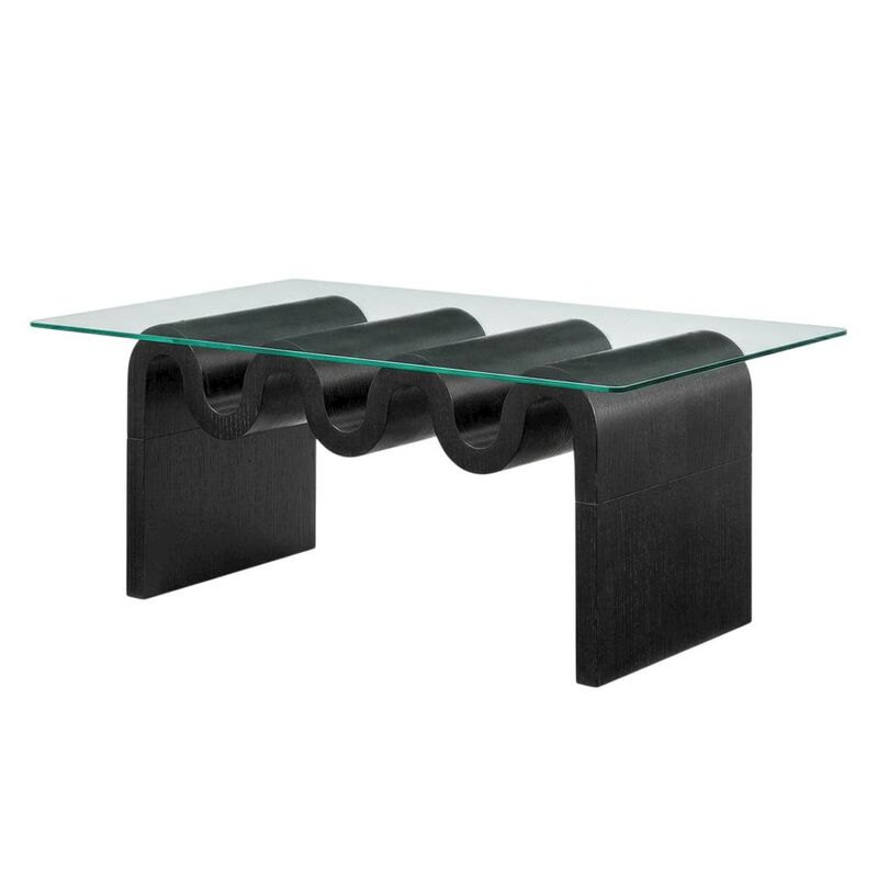 Rectangular Glass Top Coffee Table with Modern Design for Living Room image number 0