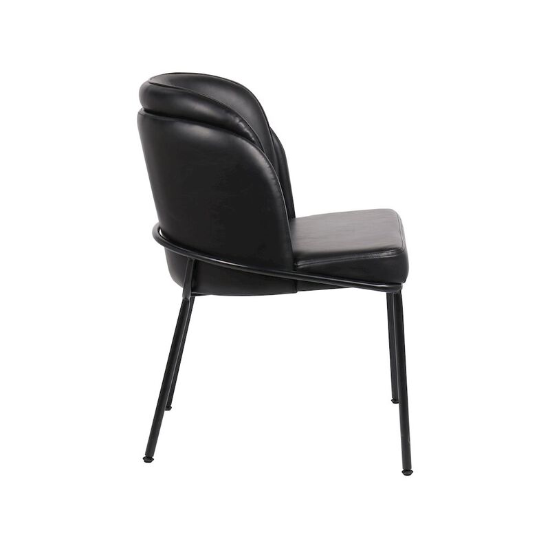 Meridian Furniture Jagger Black Vegan Leather Dining Chair, Set of 2