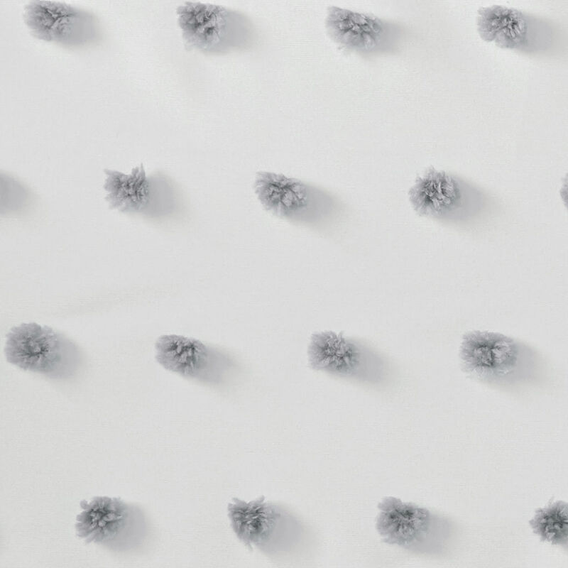 Gracie Mills Albert Polka Dots Casual Shower Curtain with All over pom pom