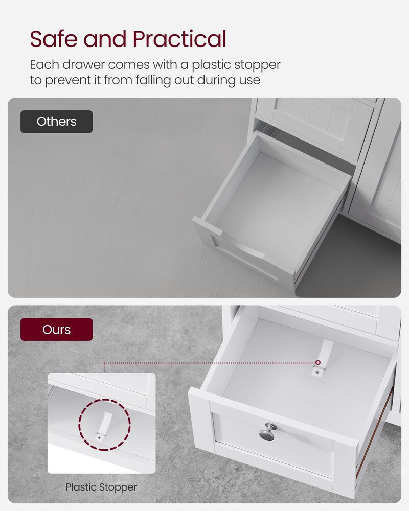 Compact Bathroom Floor Storage Cabinet with Multiple Shelves and Elegant Design