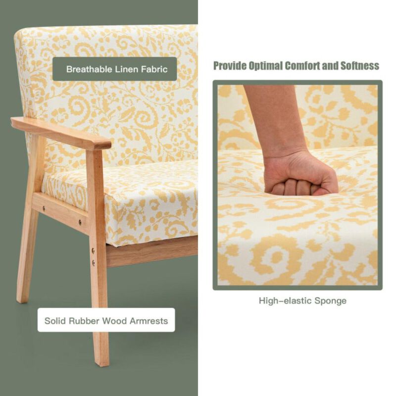 Hivvago Modern Fabric Loveseat Sofa Couch Upholstered 2-Seat Armchair