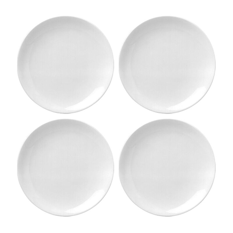 Porcelain Delta-Coupe dia.10.75" Round White Porcelain Plate (Set of 4)