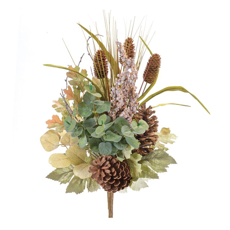 Mixed Fall Foliage Bush 23 Inches Set of 2 for Autumn Decor and Arrangements