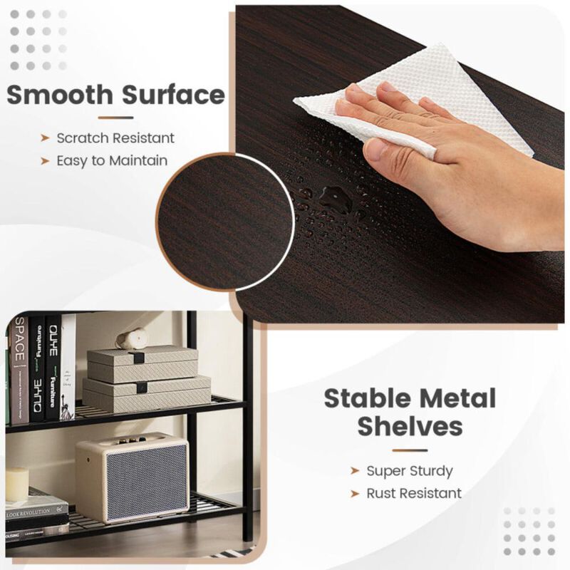 Hivvago Entryway Table with 2 Drawers and 2-Tier Shelves