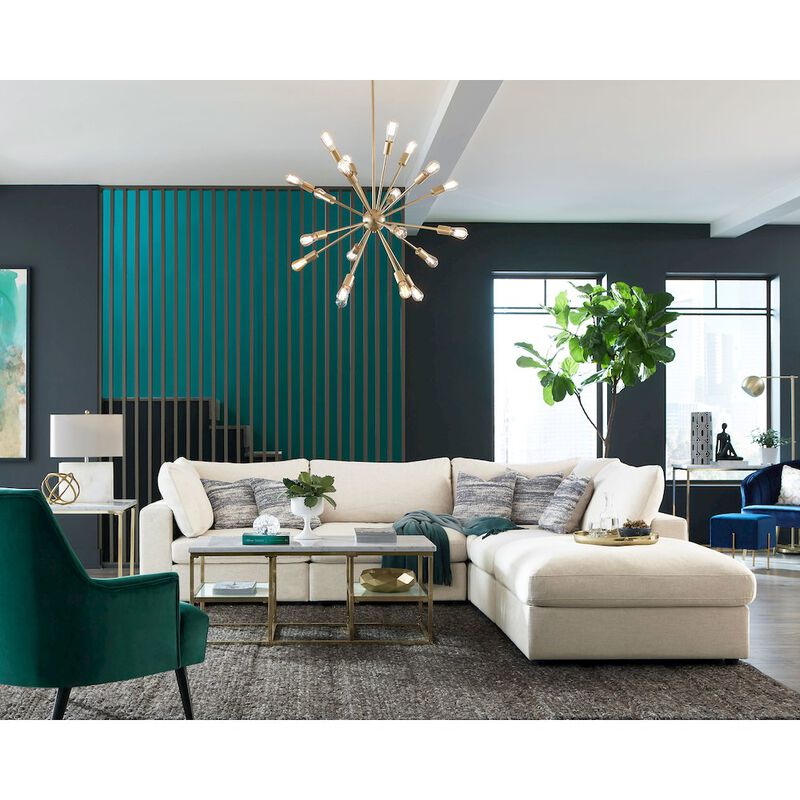 Coaster Co. of America Serene 6-piece Upholstered Modular Sectional Sofa Beige image number 4