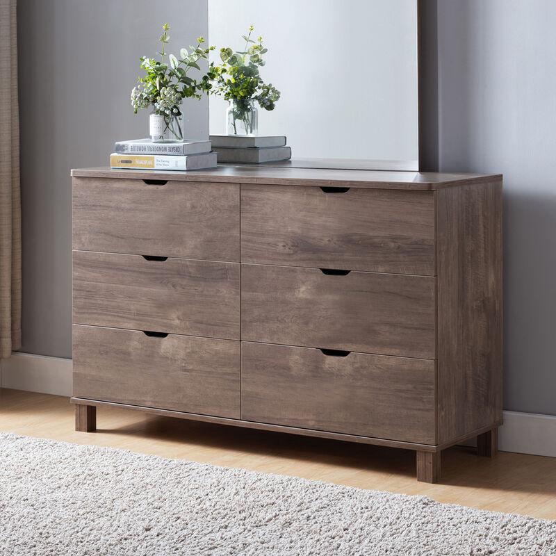 Hazelnut Dresser with 6 Drawers