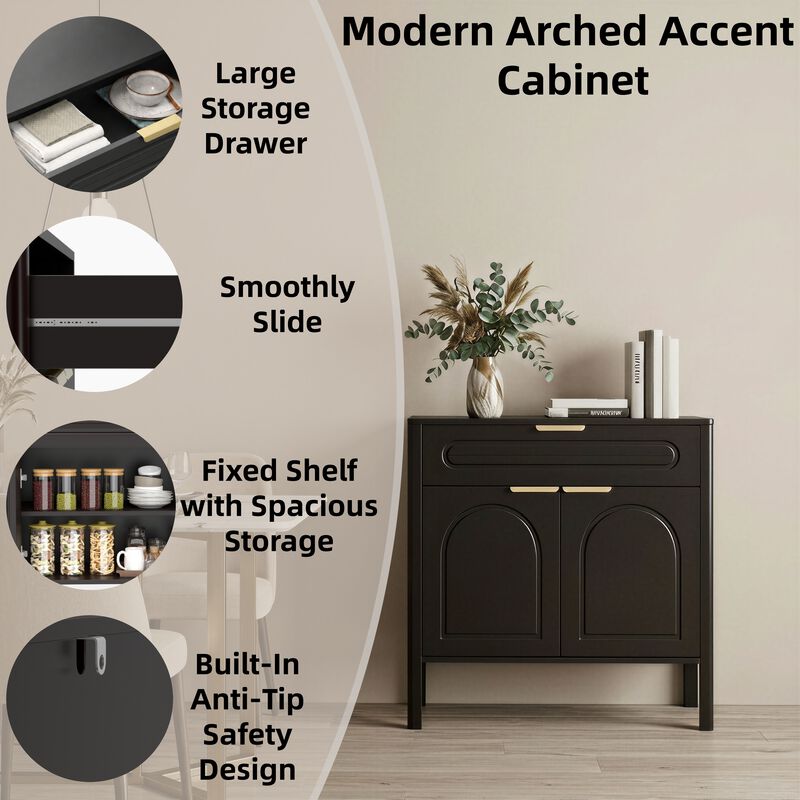 Hirtlu Arched Accent Storage Cabinet image number 5