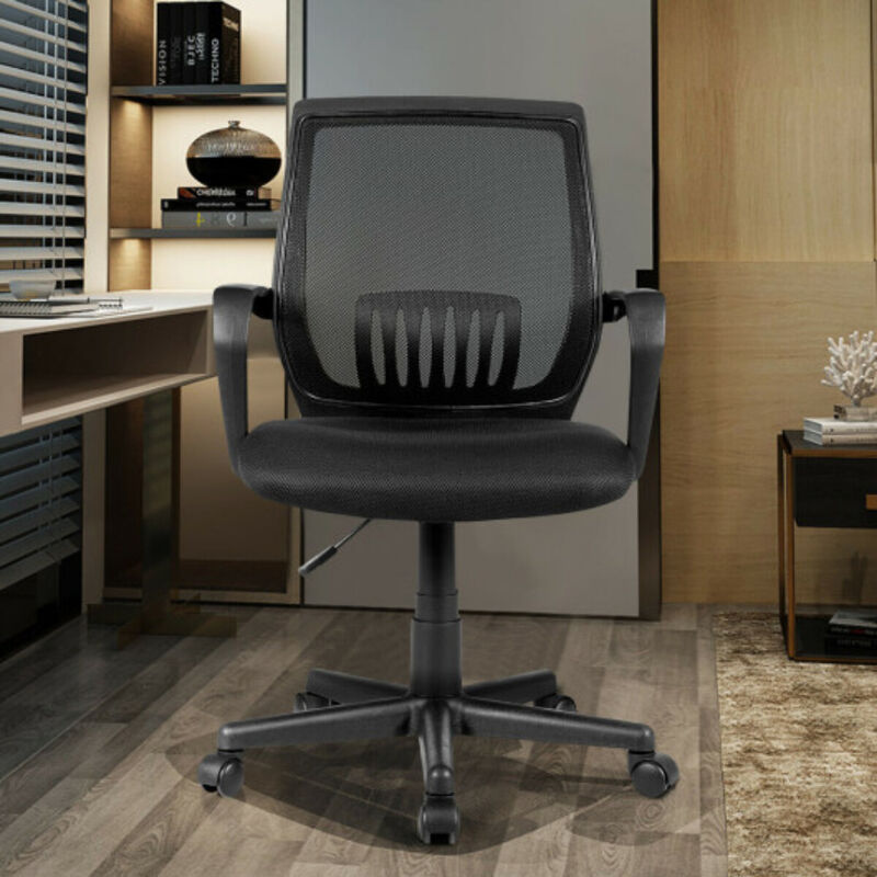 Lumbar Support Adjustable Rolling Swivel  Mesh Office Chair