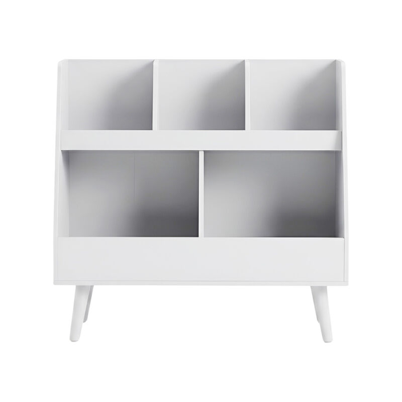 5-Cube Wooden Kids Bookshelf and Toy Organizer with Anti-Tipping Safety Hardware image number 0