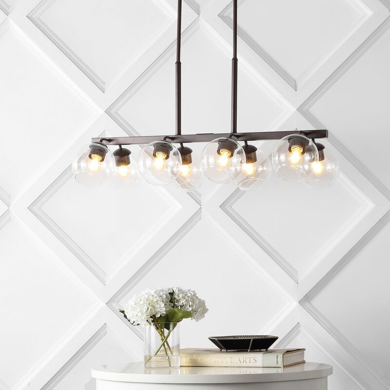 Julian Farmhouse Bohemian Iron/Glass Linear LED Pendant