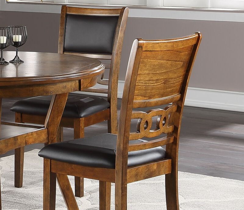 Streamdale Walnut Finish Dining Chairs Set of 2