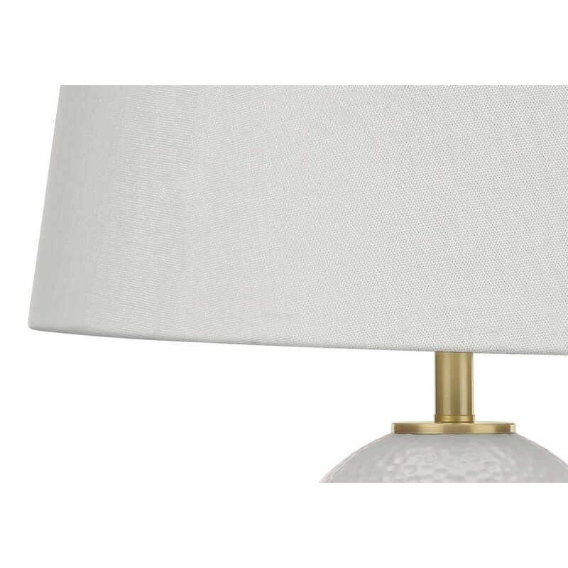 ="Lighting, 26""H, Table Lamp, White Ceramic, Ivory / Cream Shade, Transitional