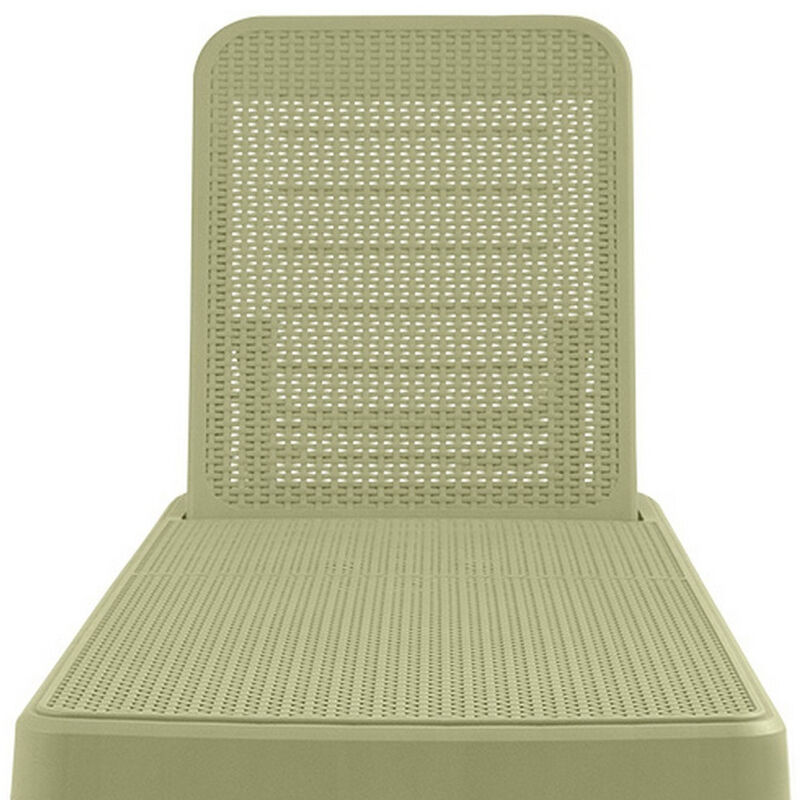 HomeRoots 75" Sage Heavy Duty Plastic Outdoor Stacking Chaise Lounge image number 4