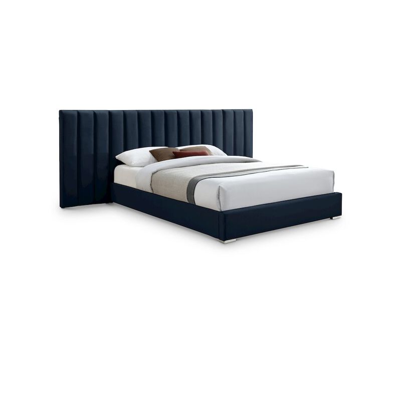Meridian Furniture Pablo Navy Velvet King Bed
