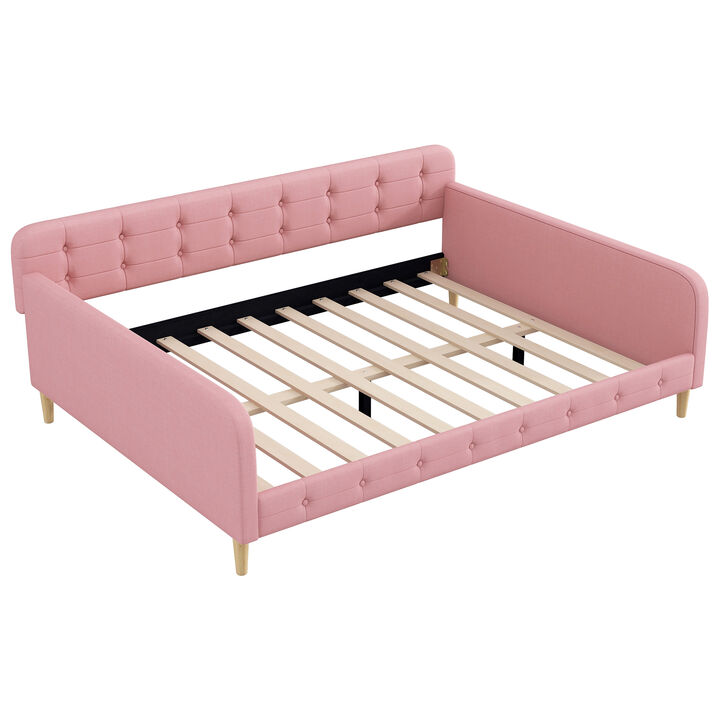 Merax Twin Size Upholstered Daybed with 4 Support Legs